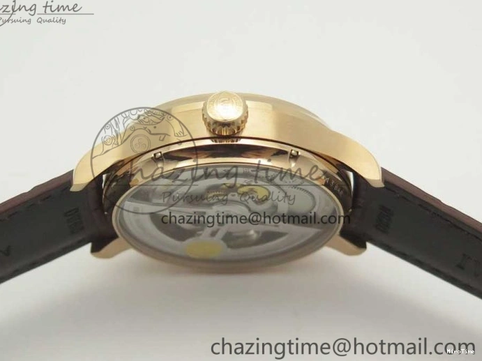 MIROTIME 0113 Portuguese Tourbillon IW5463 RG ZF Best Edition White Dial on Brown Leather Strap Stylish 7174